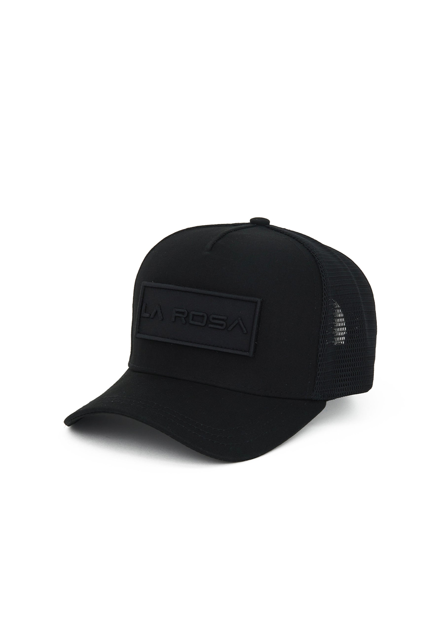 LA ROSA BADGE TRUCKER BASEBALL CAP - BLACK