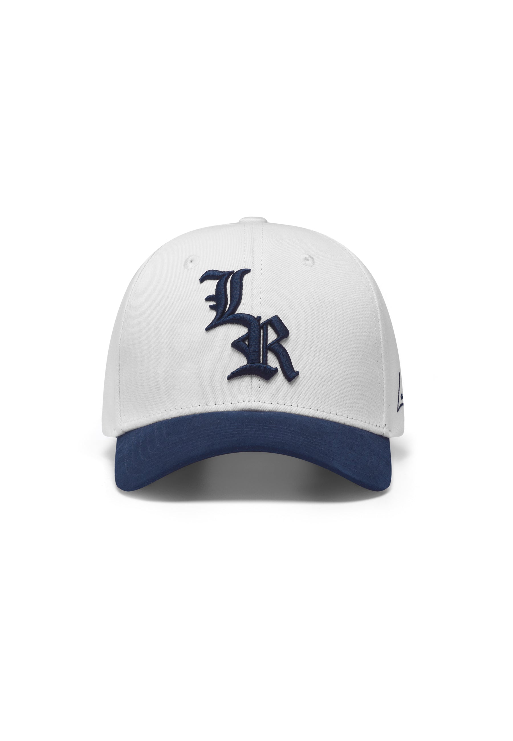 LR BASEBALL CAP - OFF WHITE / NAVY BLUE SUEDE