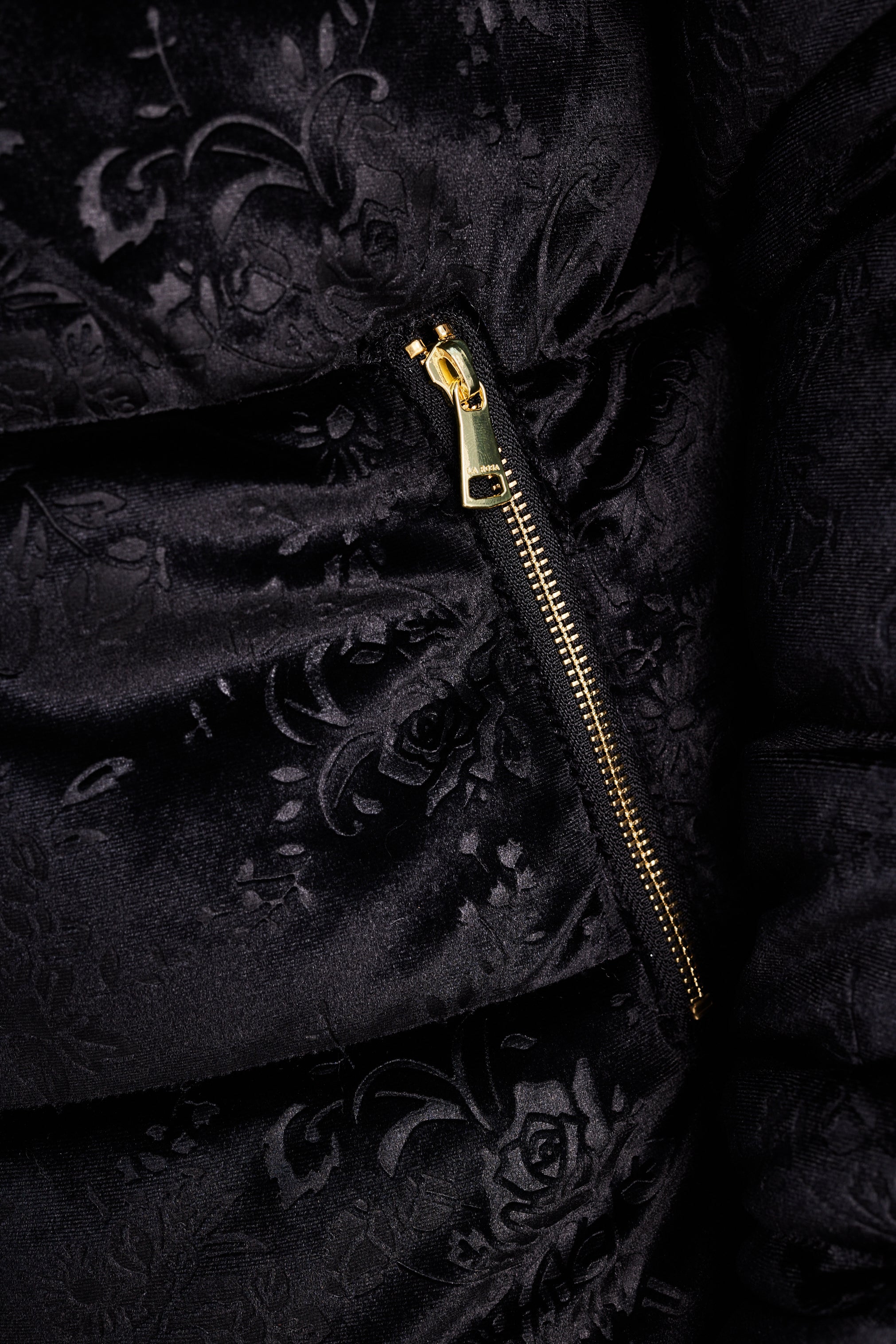 DOWN JACKET - All Black Velvet Pattern