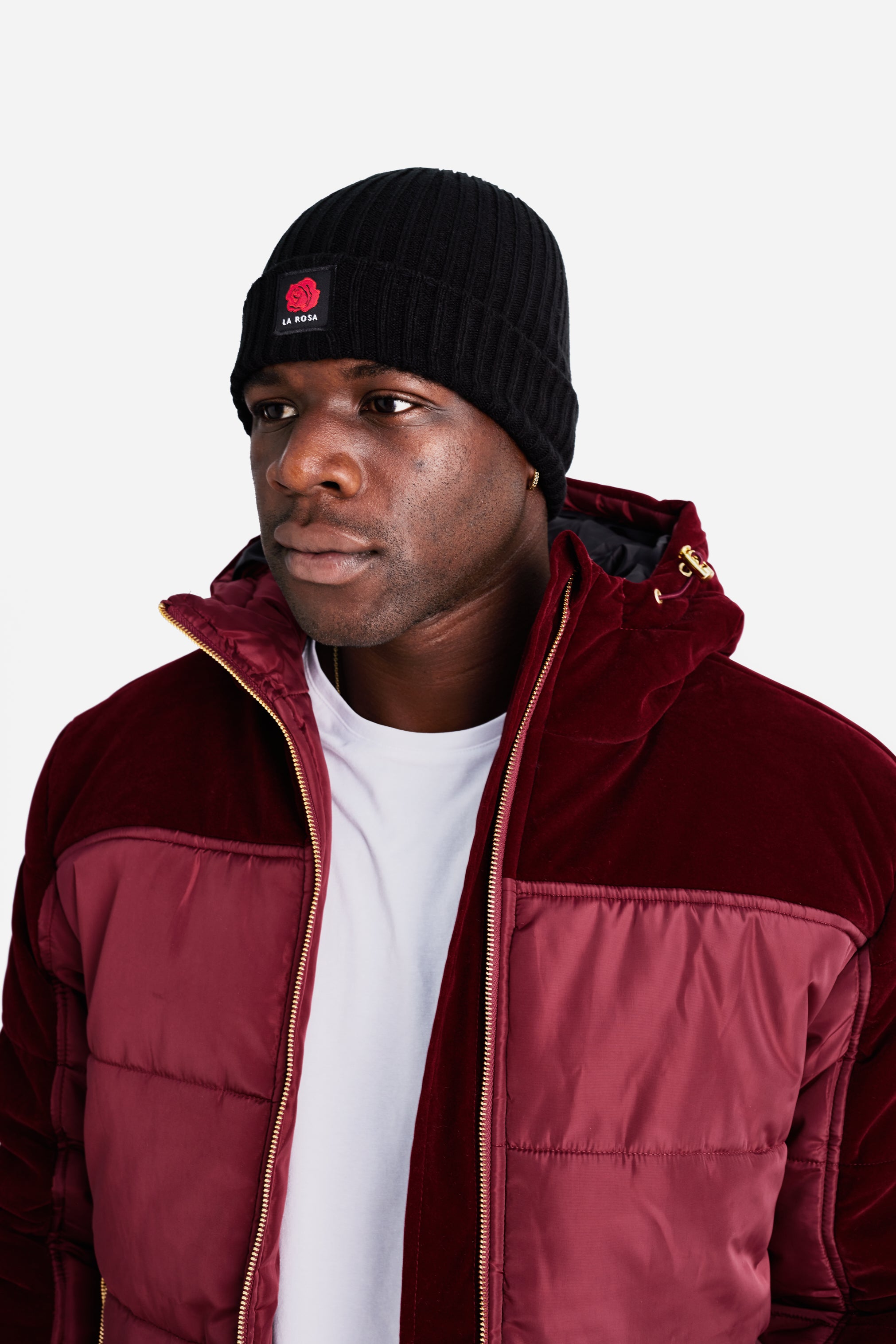 BEANIE 'ROSE WOOL WOVEN LOGO' - SORT