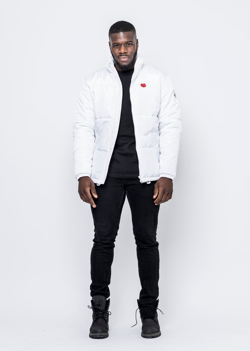 ROSE PUFFER JACKET -  WHITE