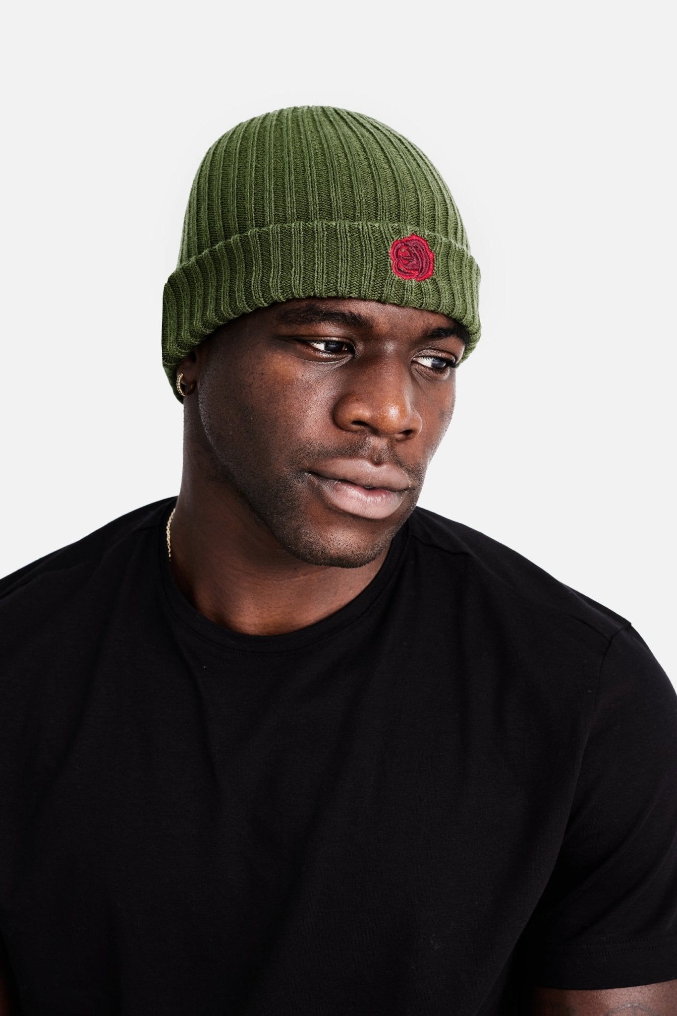 BEANIE 'ROSE WOOL' - GREEN - LA ROSA