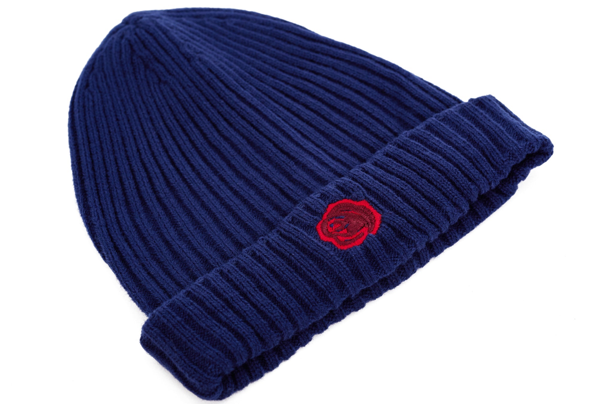 BEANIE 'ROSE WOOL' - NAVY BLUE - LA ROSA