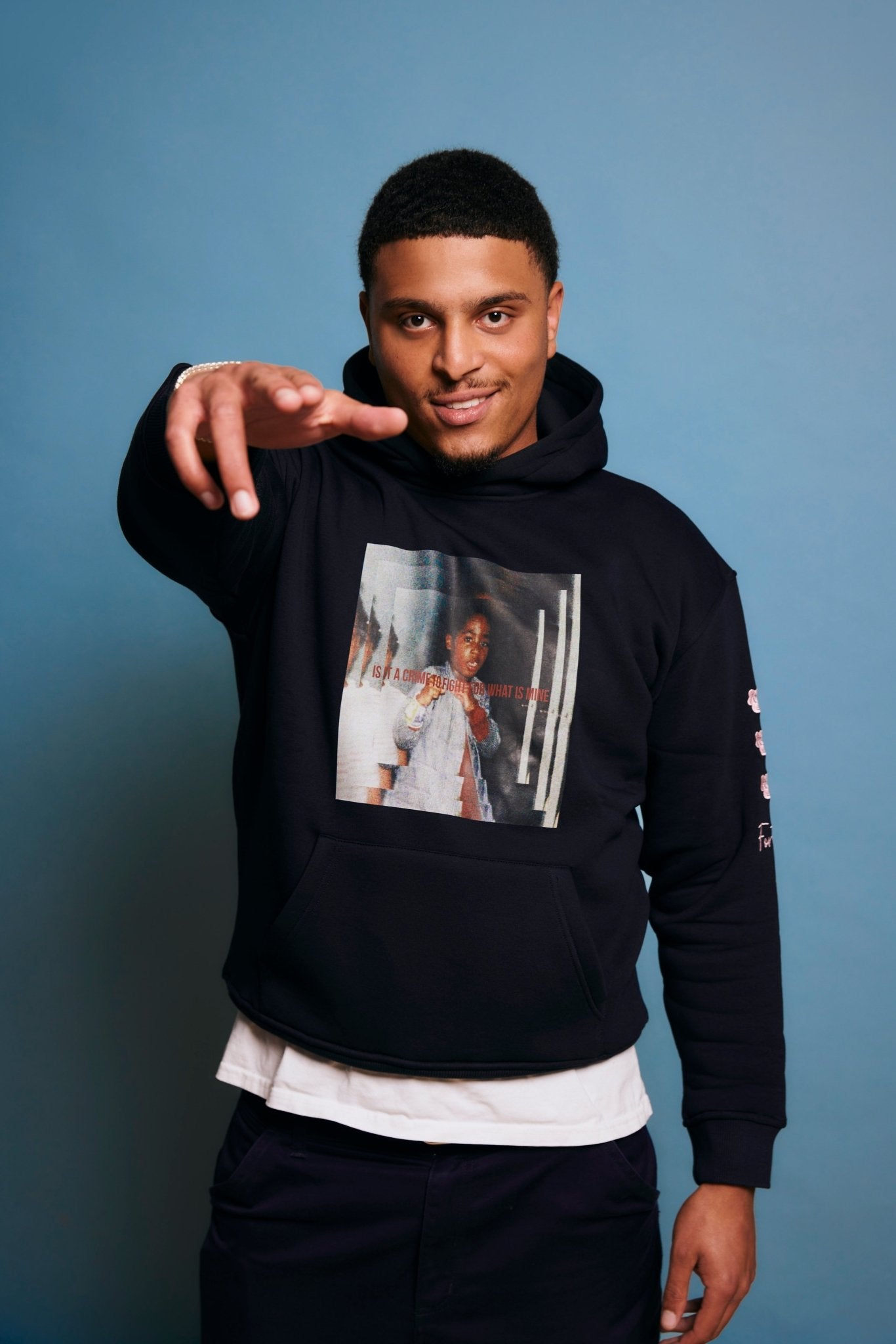 LA ROSA 'TUPAC' HOODIE - NAVY BLUE - LA ROSA