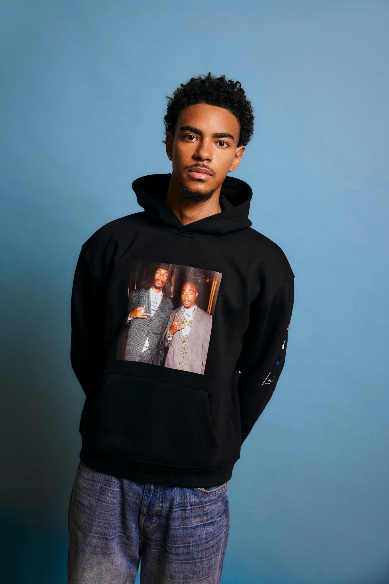 LA ROSA 'TUPAC x SNOOP' HOODIE - BLACK - LA ROSA