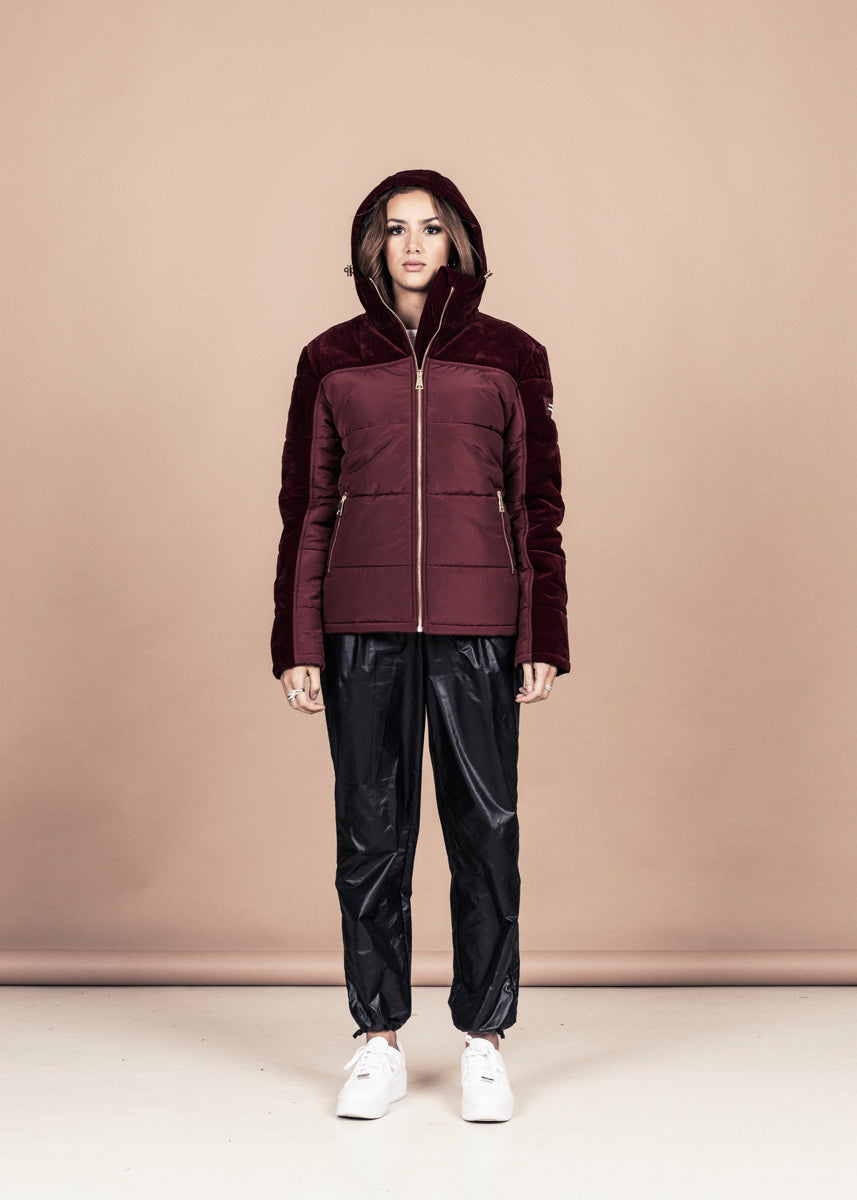DOWN JACKET - Burgundy Velvet