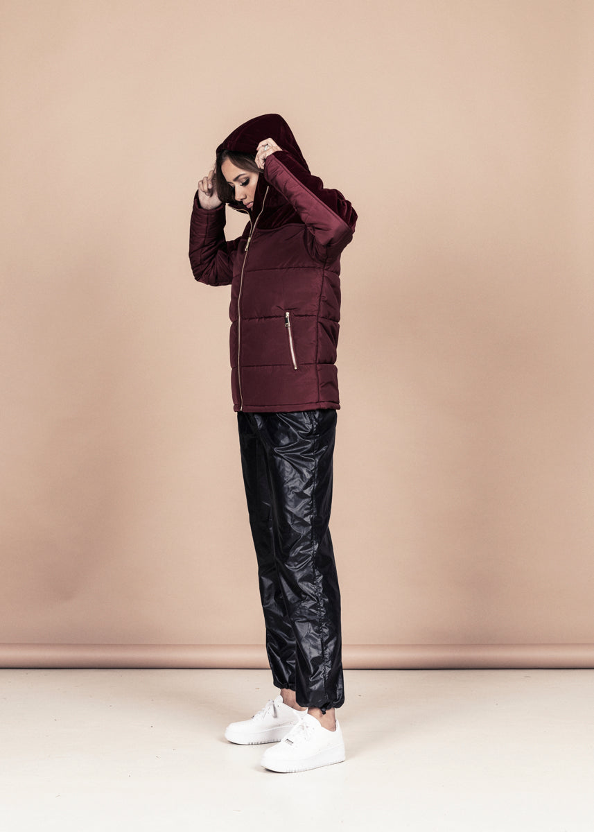 DOWN JACKET - Burgundy Velvet