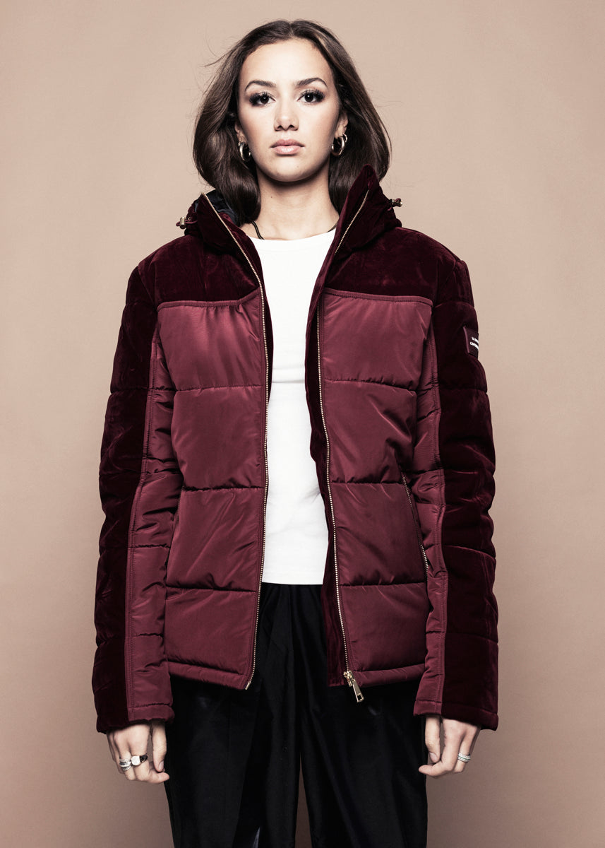 DOWN JACKET - Burgundy Velvet