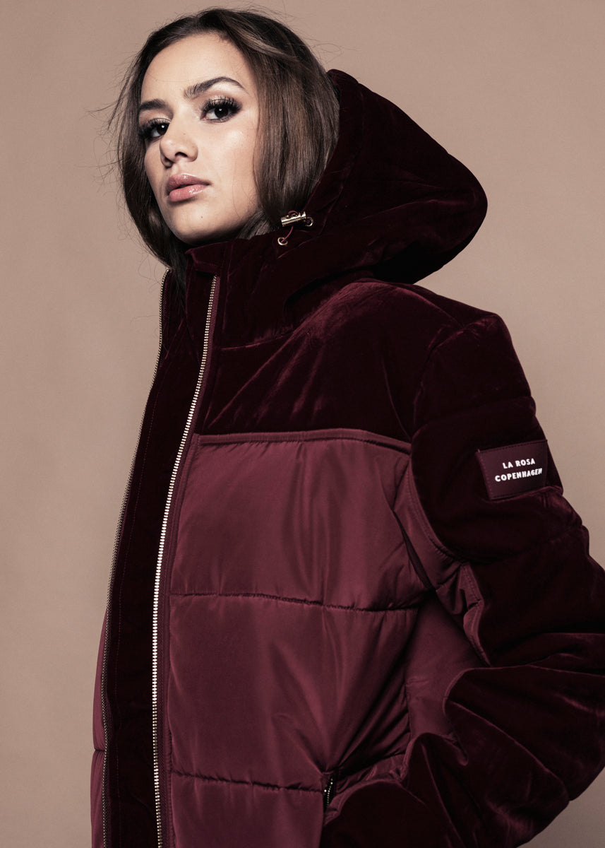 DOWN JACKET - Burgundy Velvet