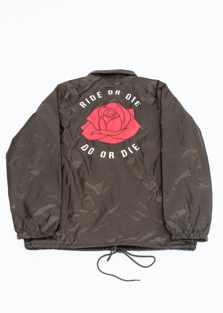 COACH JACKET - Green 'RIDE OR DIE'