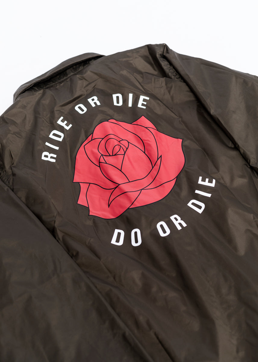COACH JACKET - Green 'RIDE OR DIE'