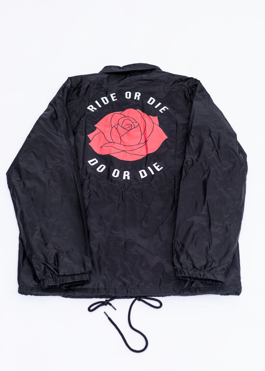 COACH JACKET - Black 'RIDE OR DIE'