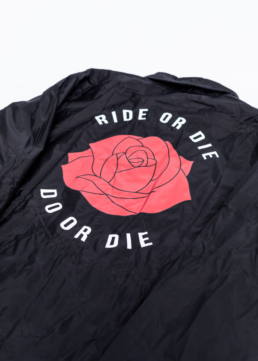 COACH JACKET - Black 'RIDE OR DIE'