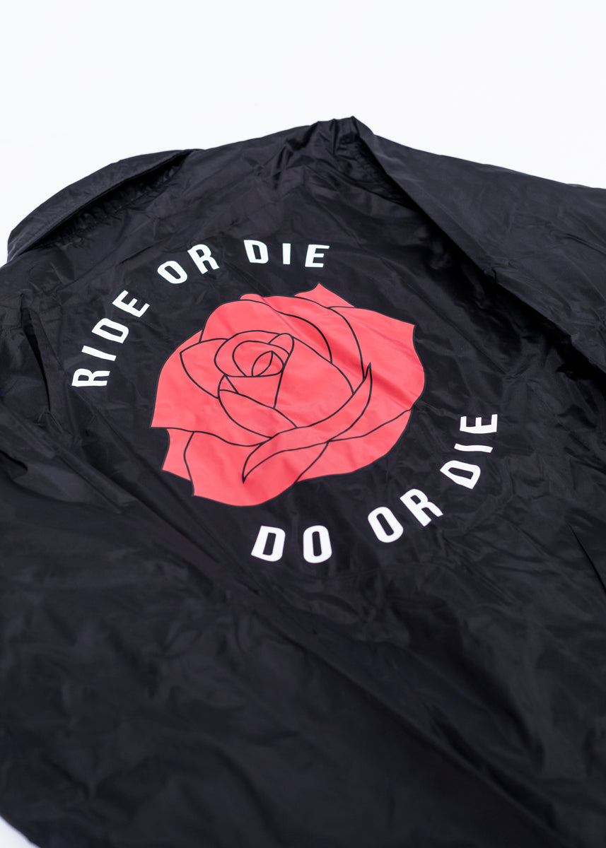 COACH JACKET - Black 'RIDE OR DIE'