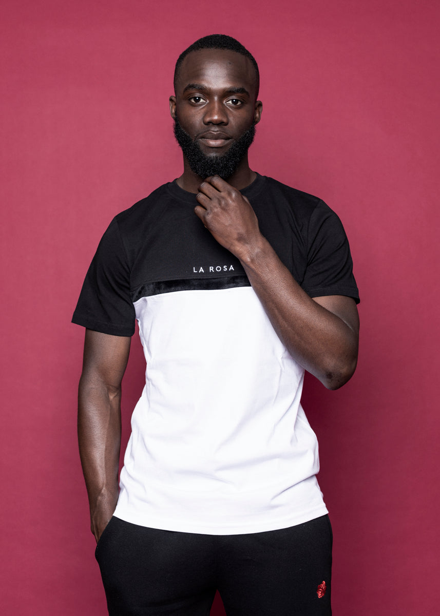 TEE 'MID CUT' - SORT / HVID
