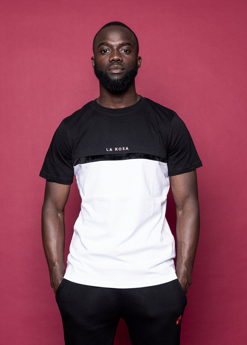 TEE 'MID CUT' - SORT / HVID