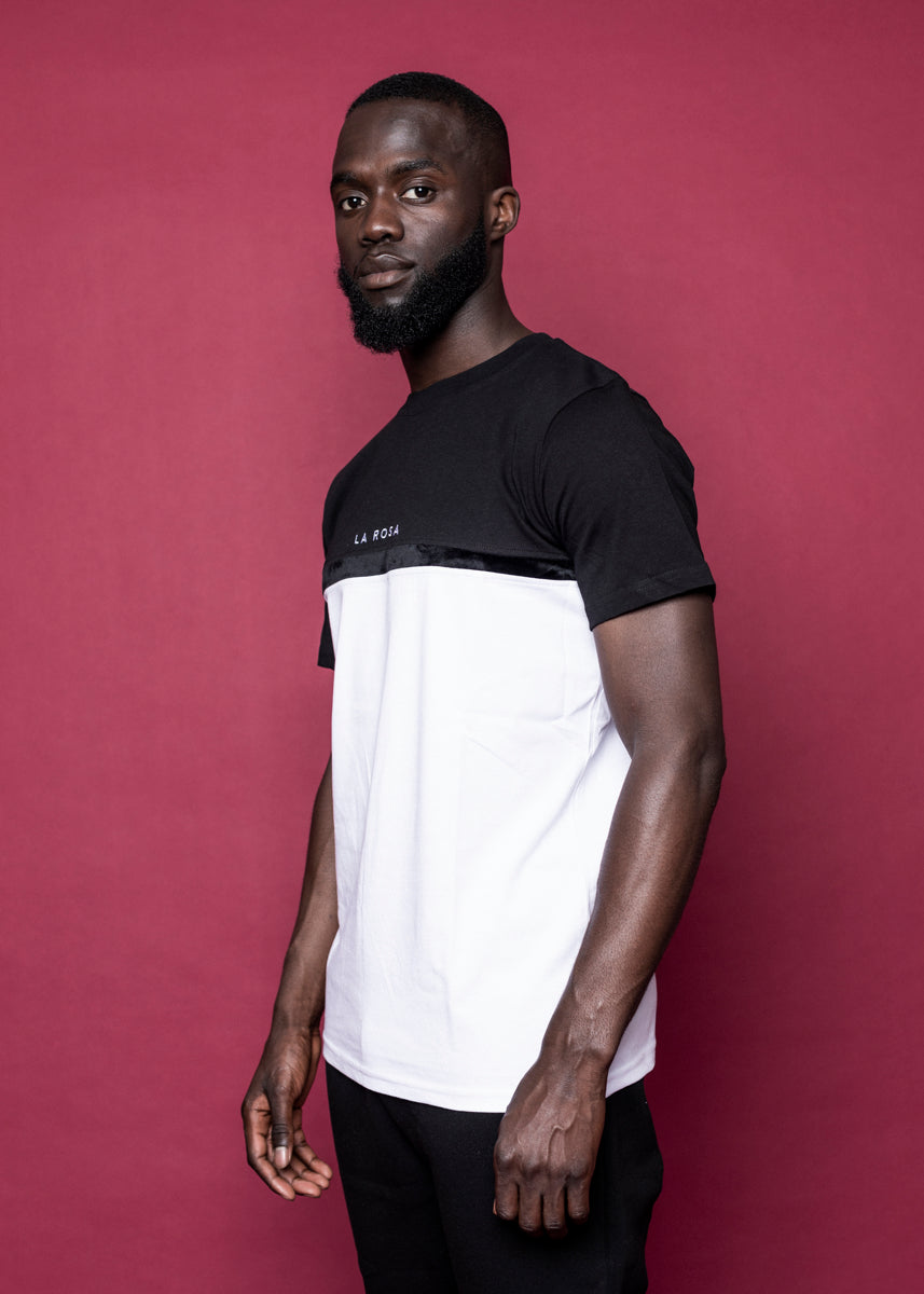 TEE 'MID CUT' - SORT / HVID