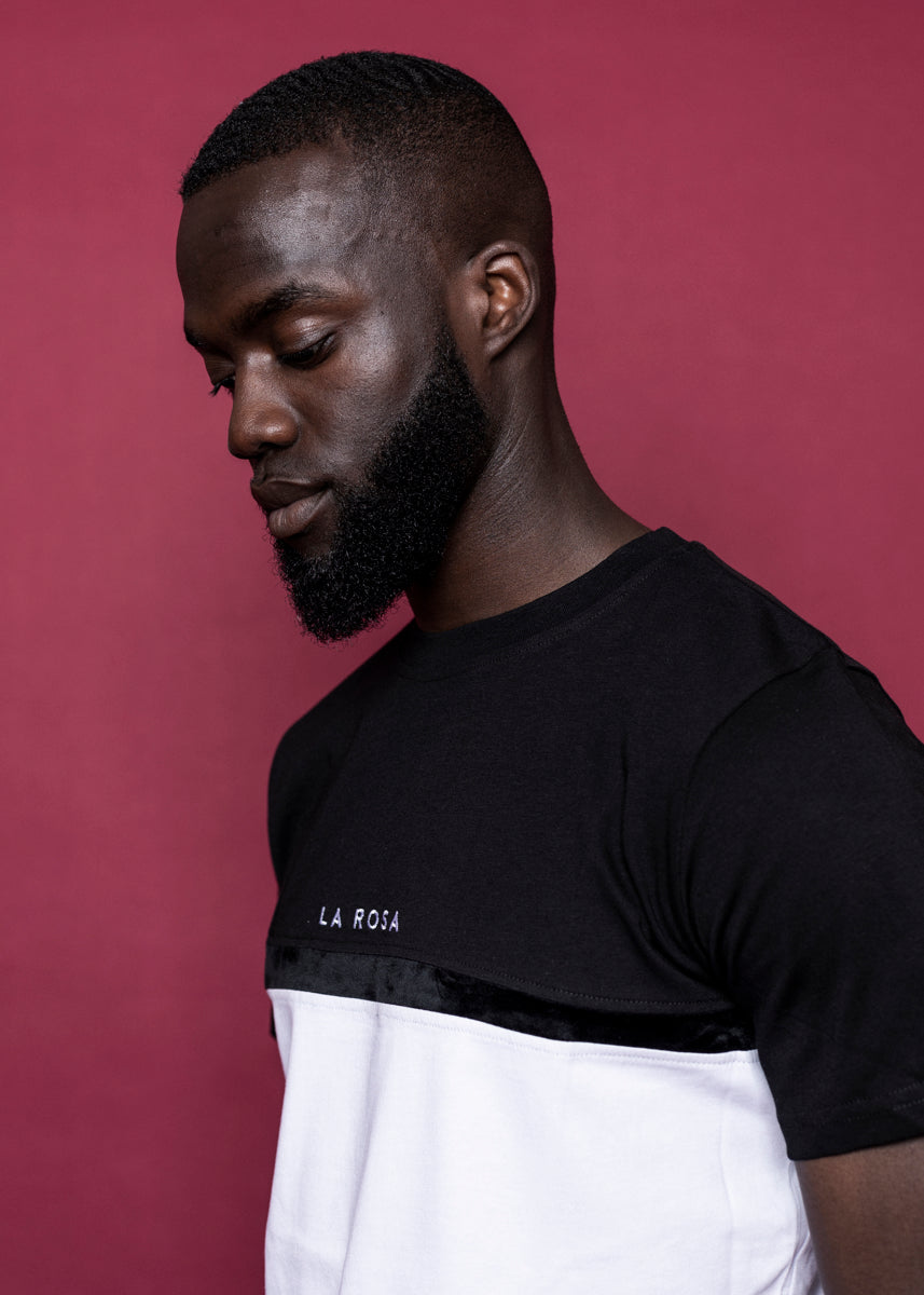 TEE 'MID CUT' - SORT / HVID