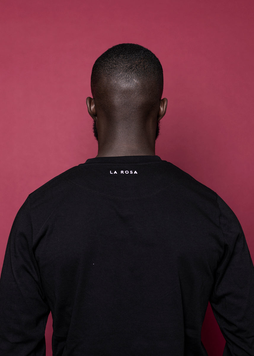 TEE 'TRIPLE ROSE LANGÆRMER' - SORT