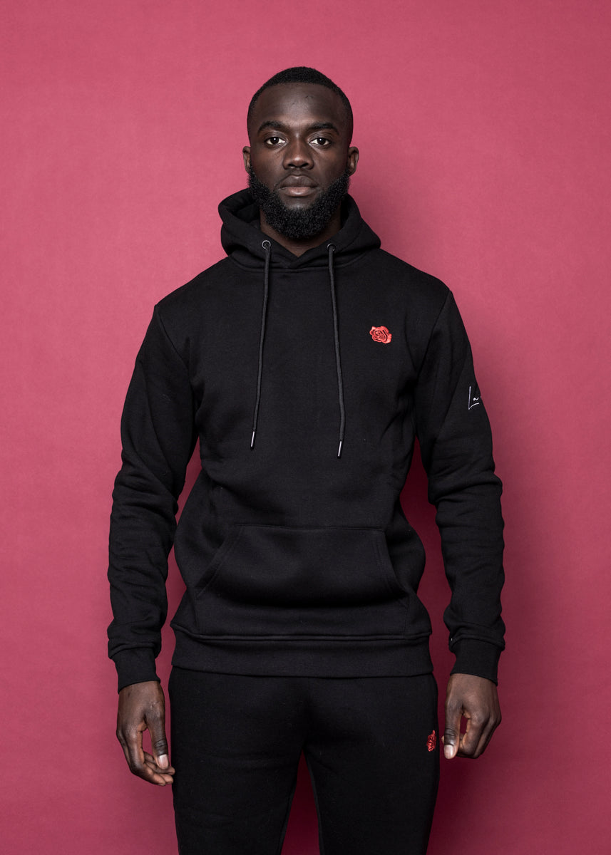 HOODIE - Sort Rose
