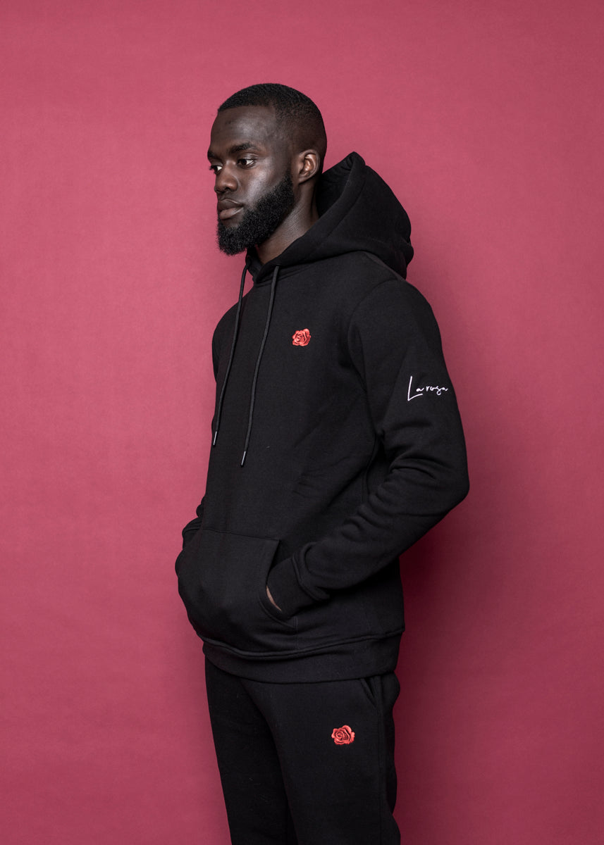 HOODIE - Sort Rose