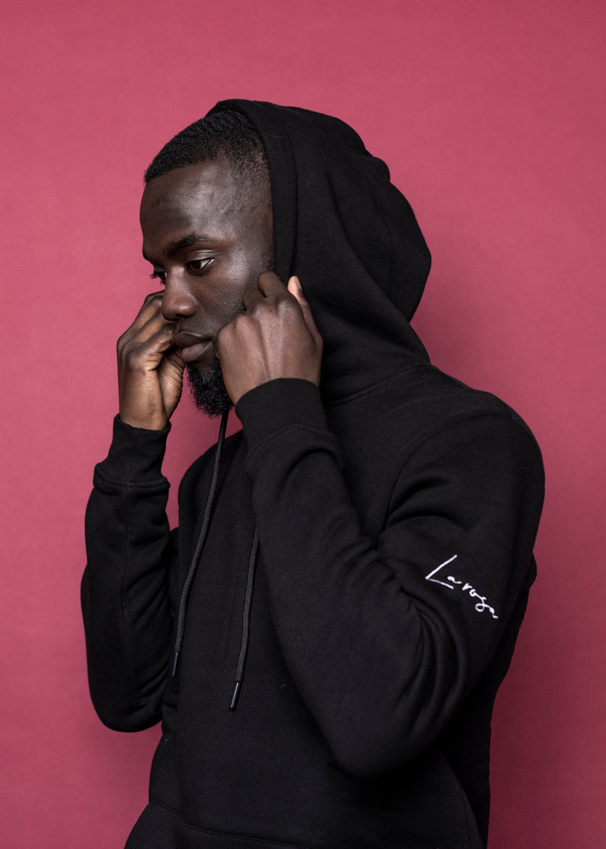HOODIE - Sort Rose