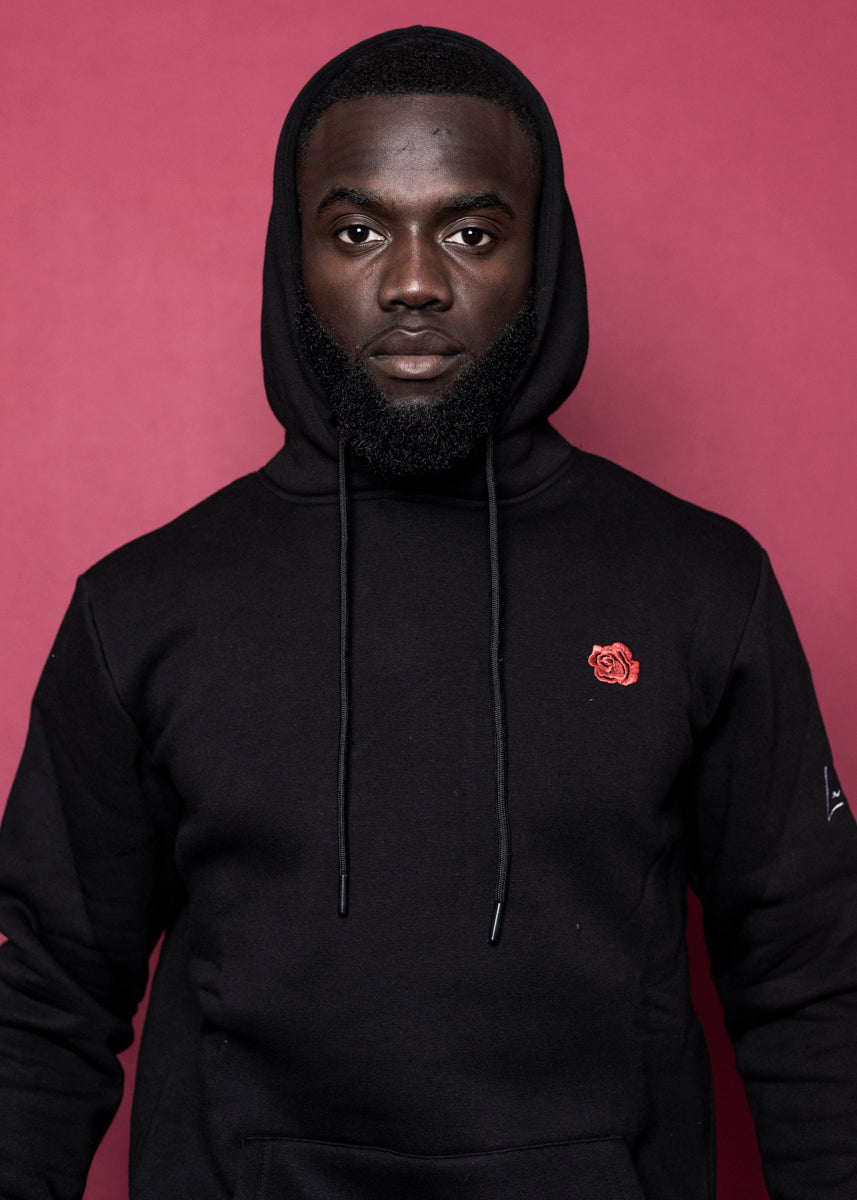HOODIE - Sort Rose