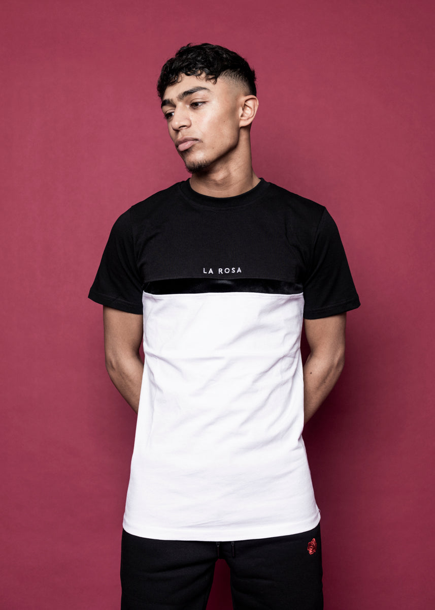 TEE 'MID CUT' - SORT / HVID