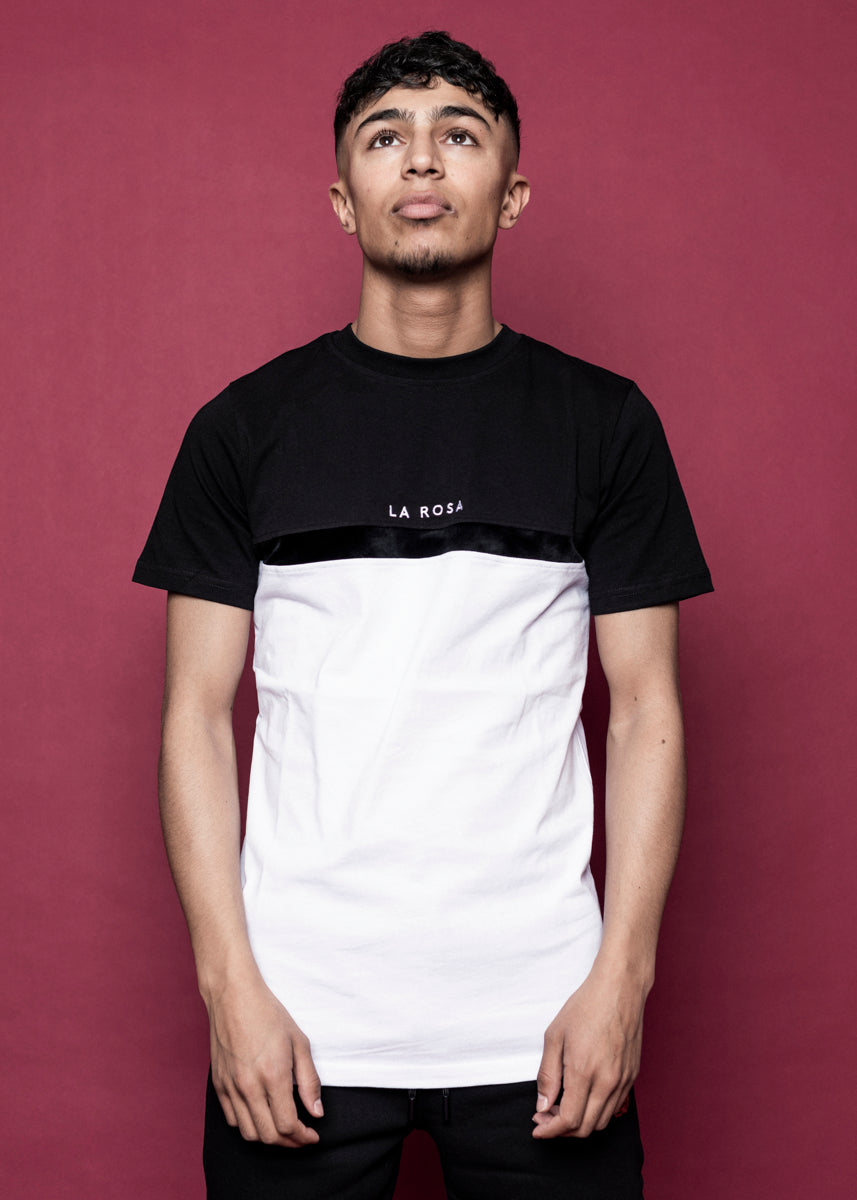 TEE 'MID CUT' - SORT / HVID