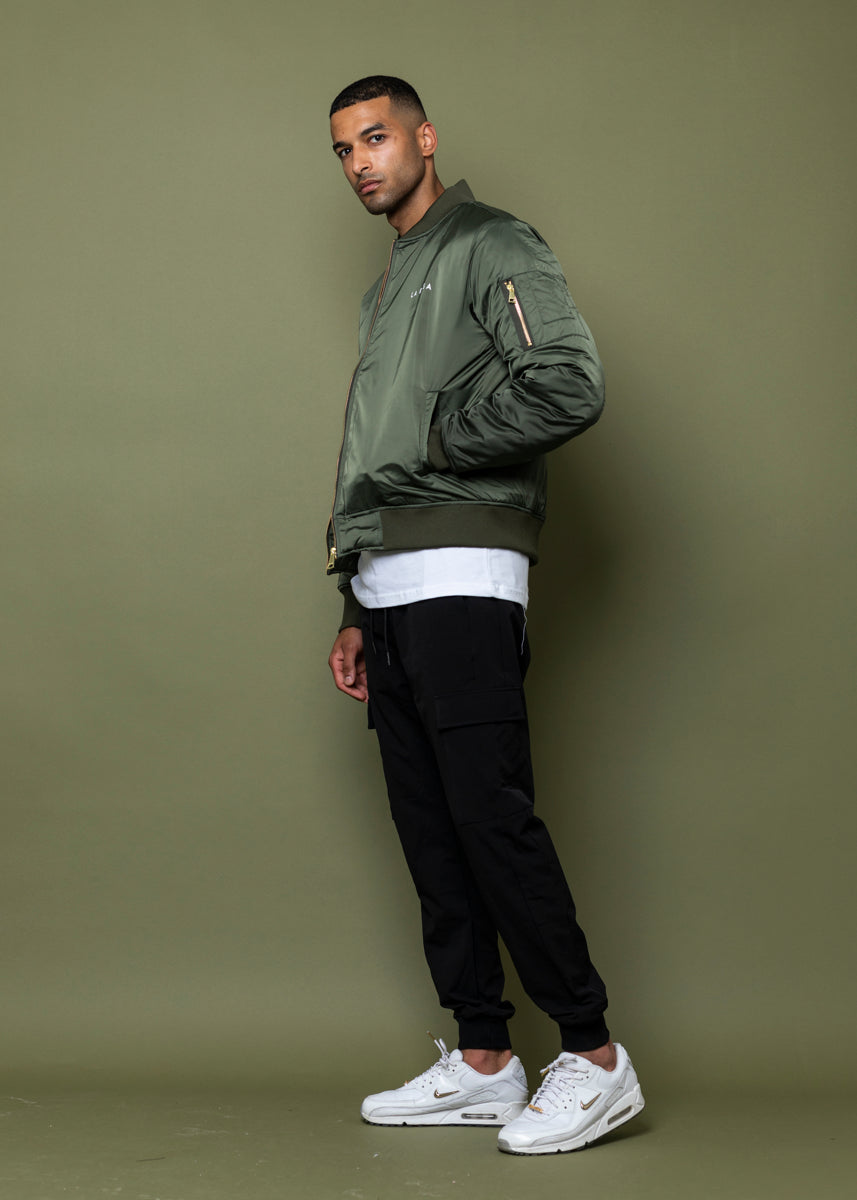 BOMBER JACKET - Green 'RIDE OR DIE'