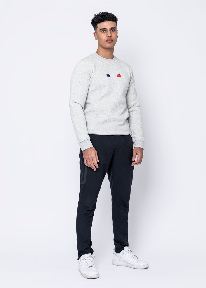 CREWNECK - TRIPLE ROSE GRÅ