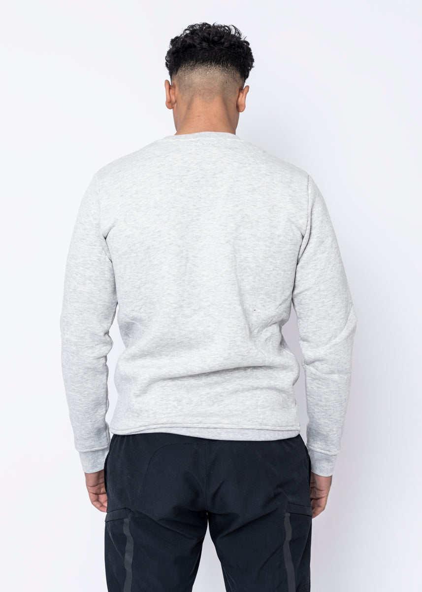 CREWNECK - TRIPLE ROSE GRÅ