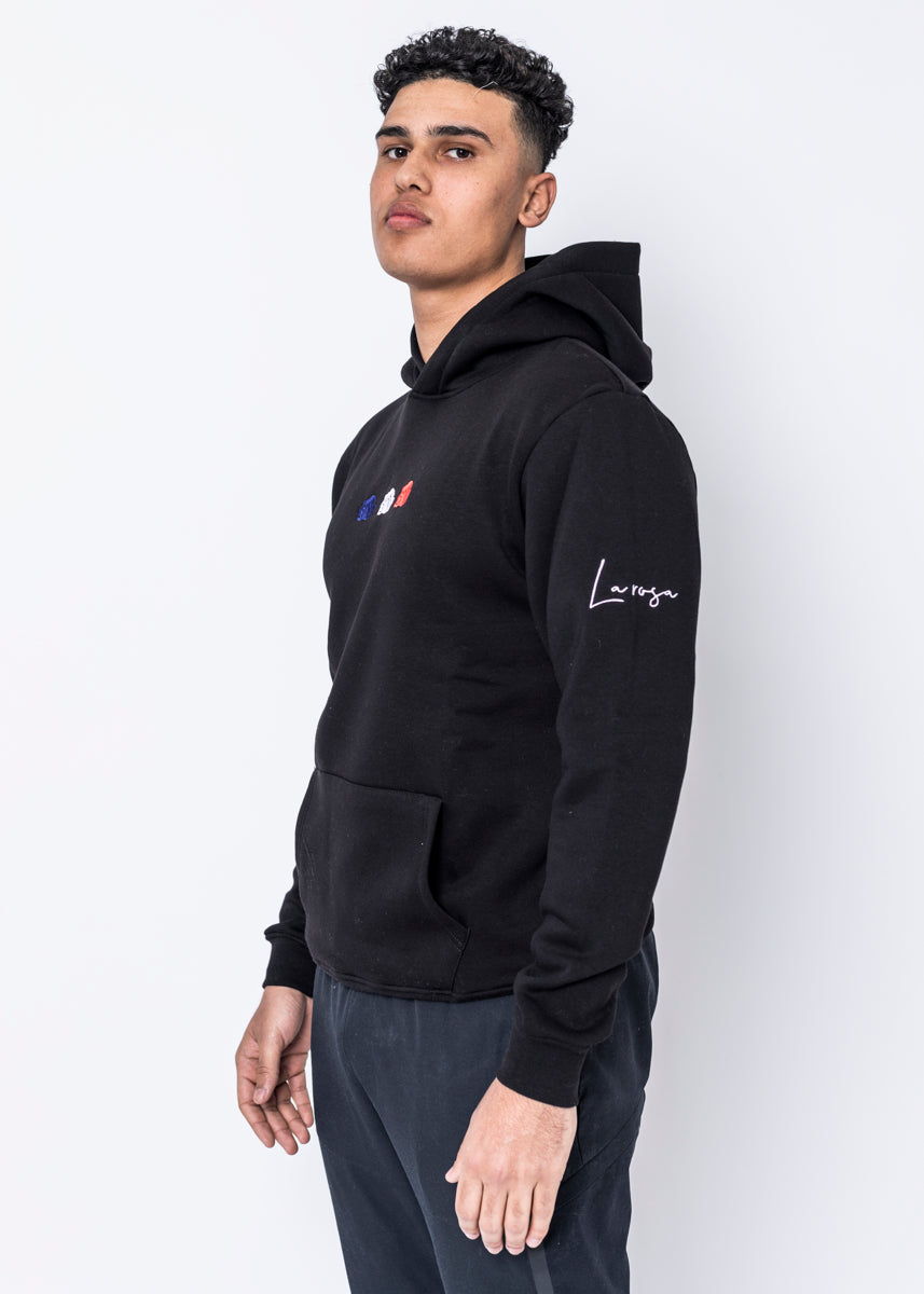 HOODIE - TRIPLE ROSE BLACK