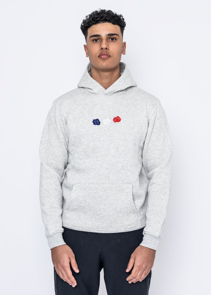 HOODIE - TRIPLE ROSE GREY