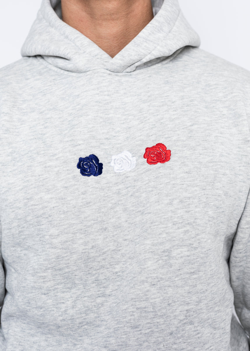 HOODIE - TRIPLE ROSE GRÅ