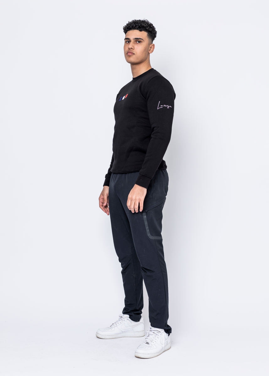CREWNECK - TRIPLE ROSE BLACK