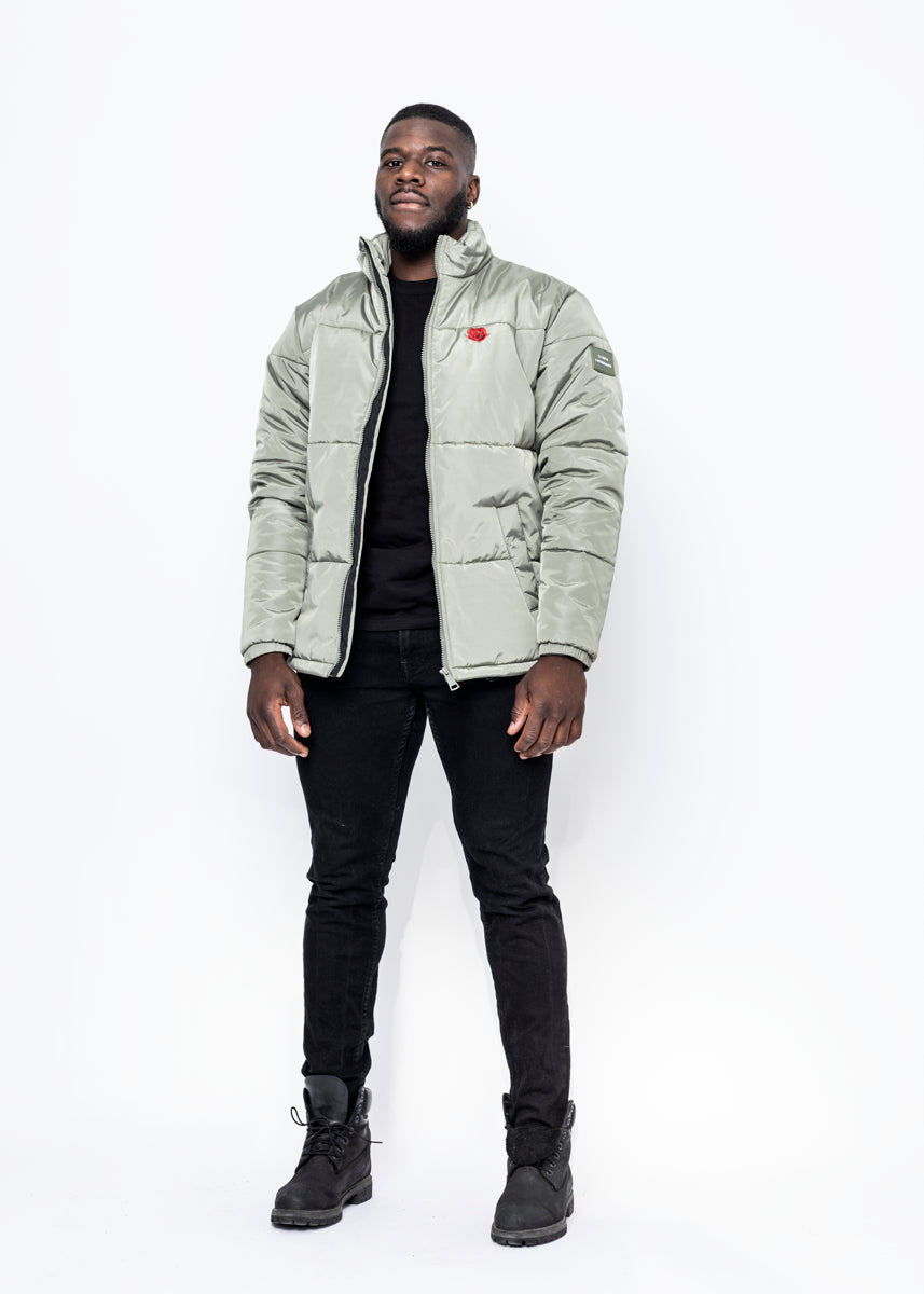 ROSE PUFFER JACKET - LIME GREEN