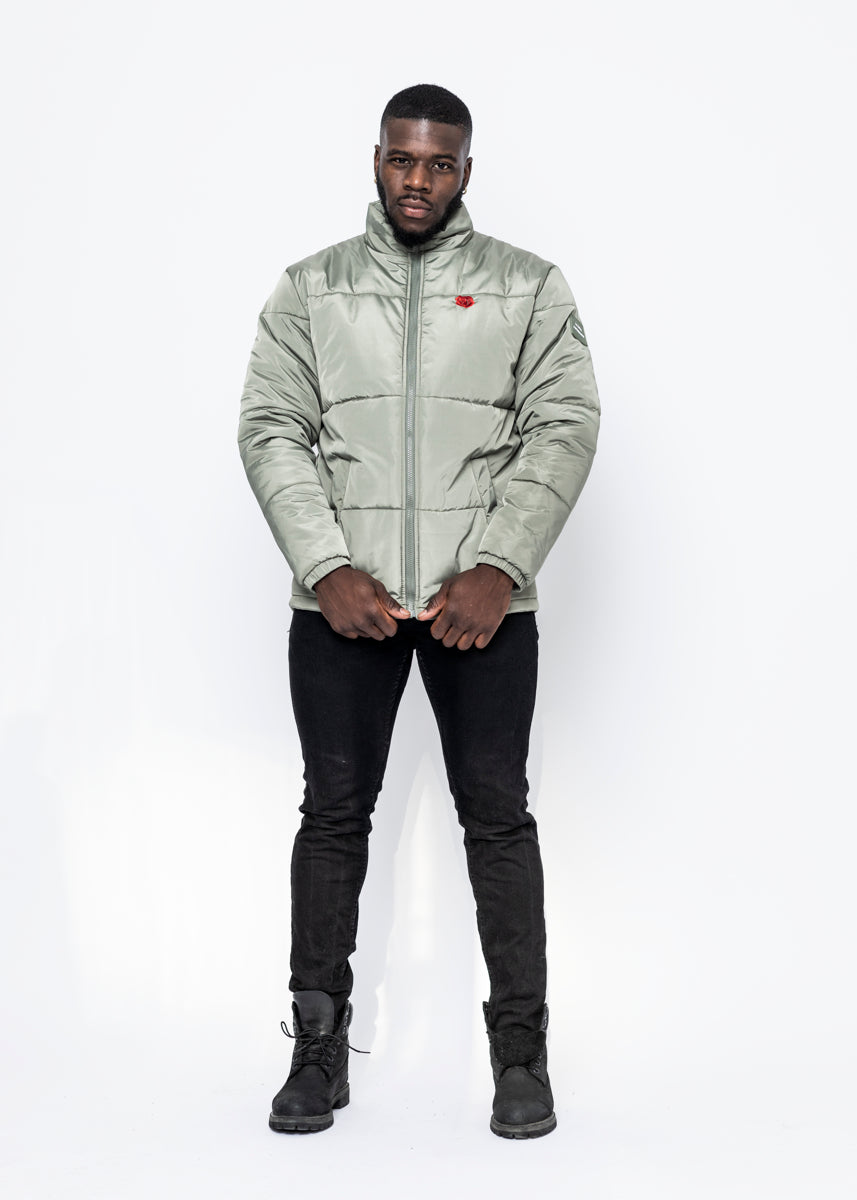 ROSE PUFFER JACKET - LIME GREEN