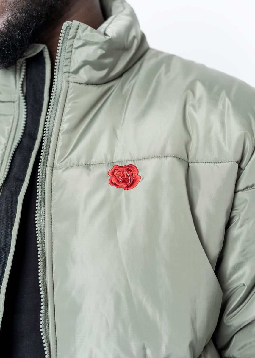 ROSE PUFFER JACKET - LIME GREEN