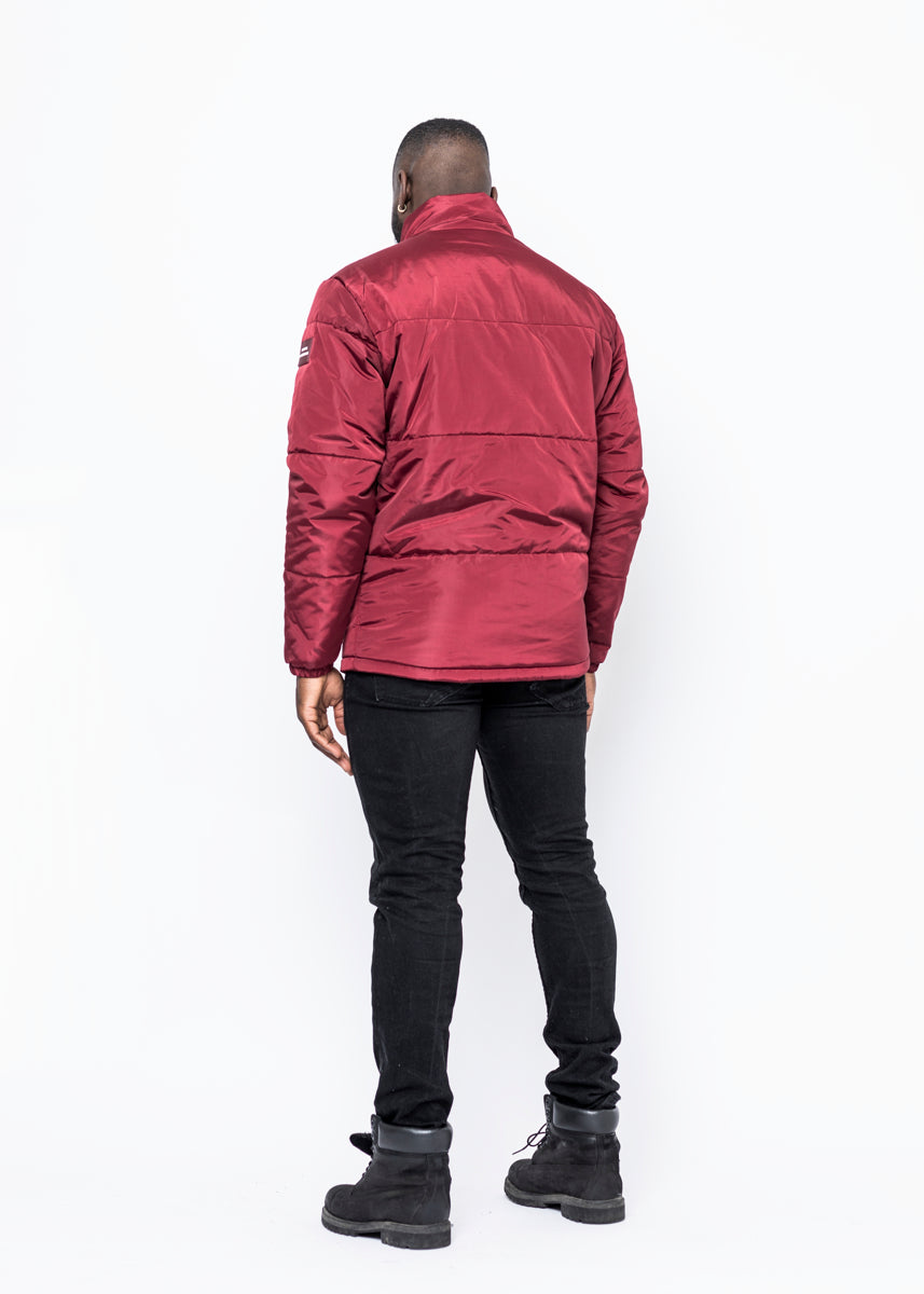 ROSE PUFFER JACKET - BURGUNDY