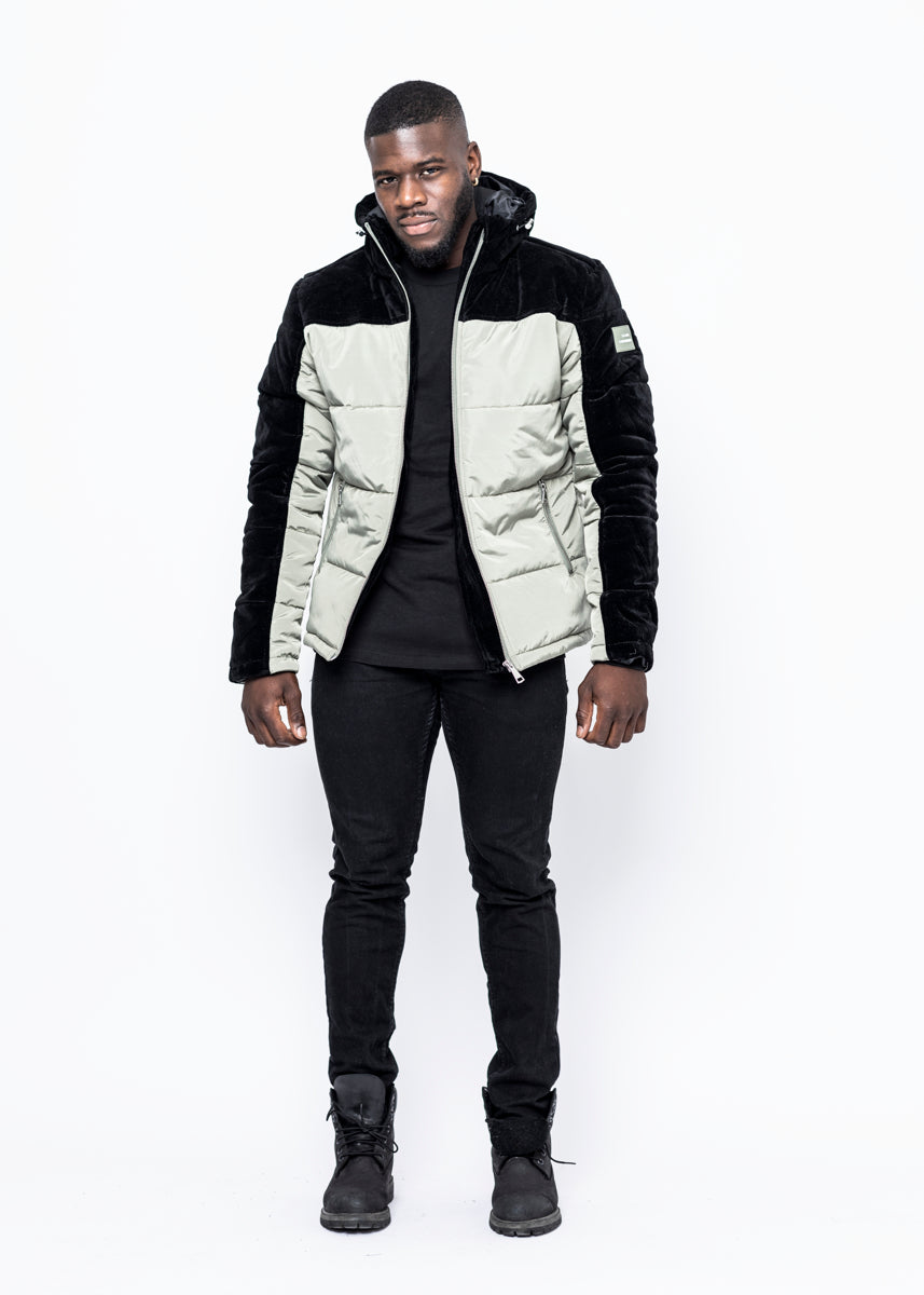 DOWN JACKET - LIME GREEN VELVET