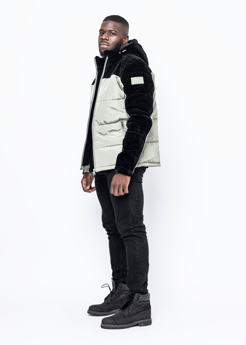 DOWN JACKET - LIME GREEN VELVET