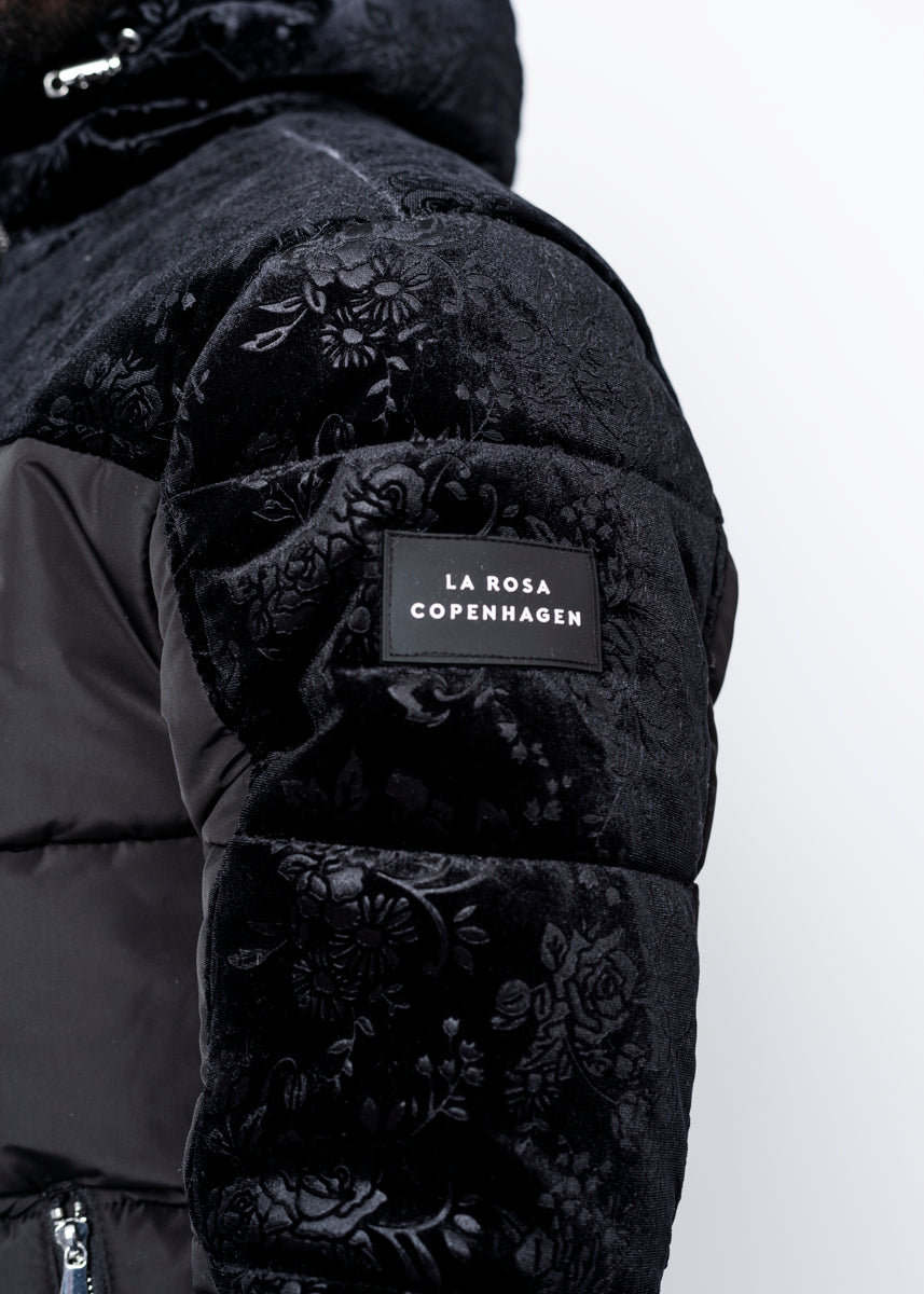 DOWN JACKET - BLACK VELVET PATTERN