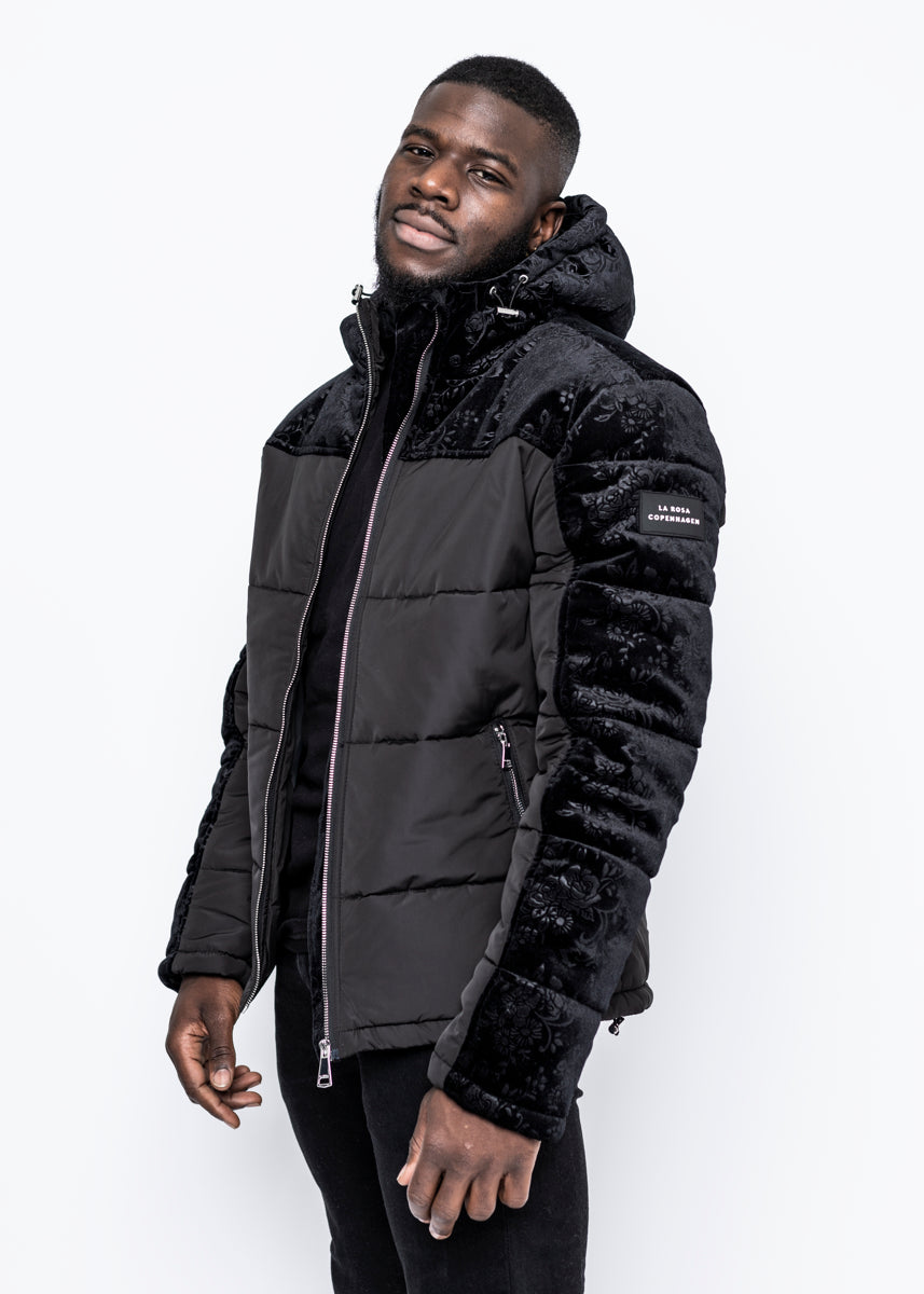 DOWN JACKET - BLACK VELVET PATTERN