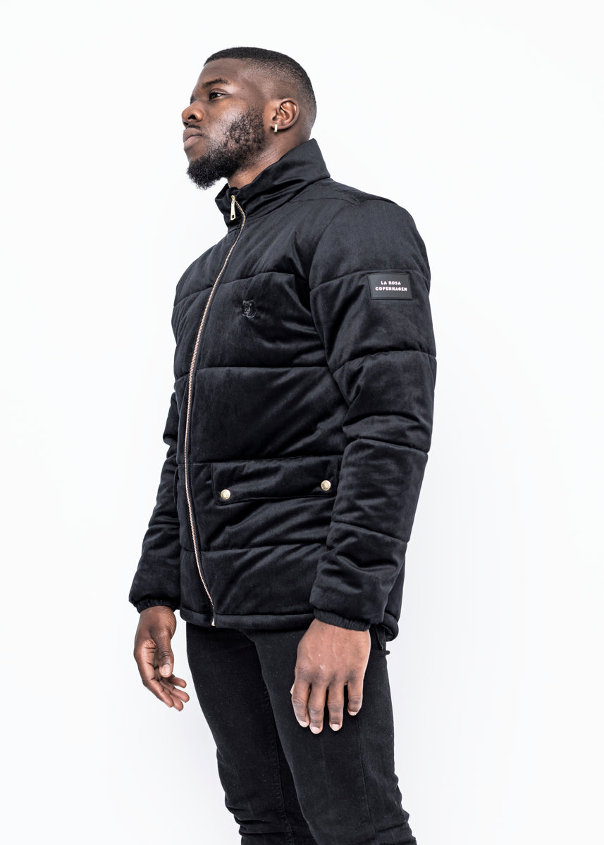 CORDUROY JACKET - BLACK/GOLD