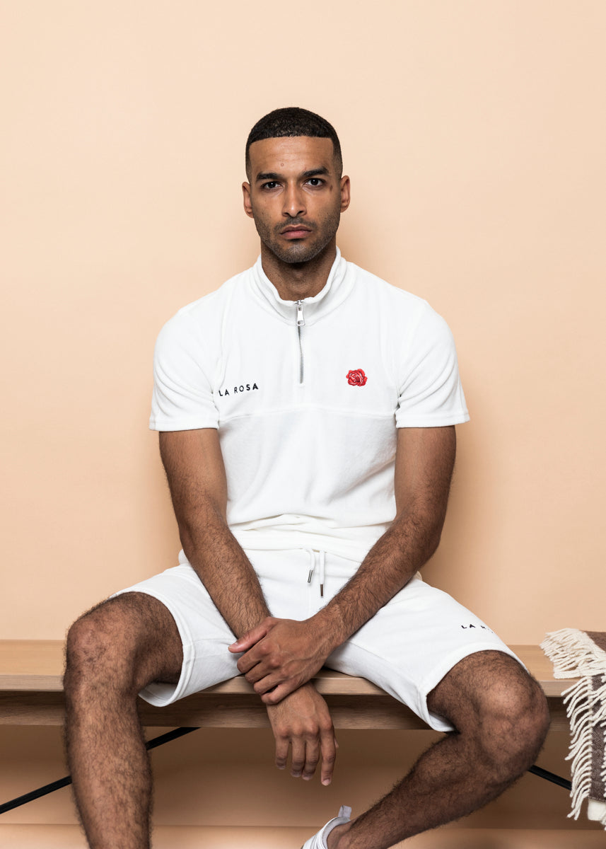 TRACKSUIT 'VELVET RED ROSE SUMMER SUIT' - WHITE