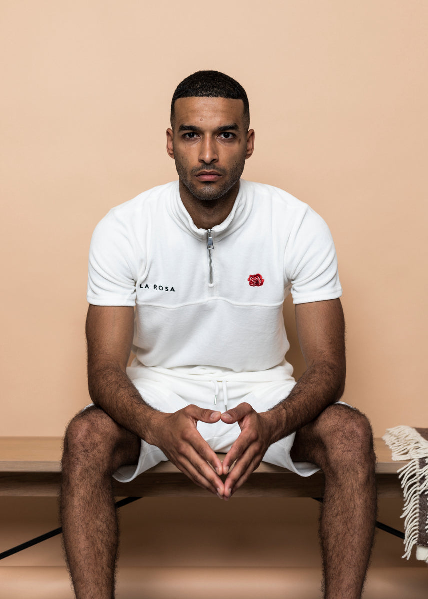 TRÆNINGSDRÆT 'VELVET RED ROSE SUMMER SUIT' - HVID