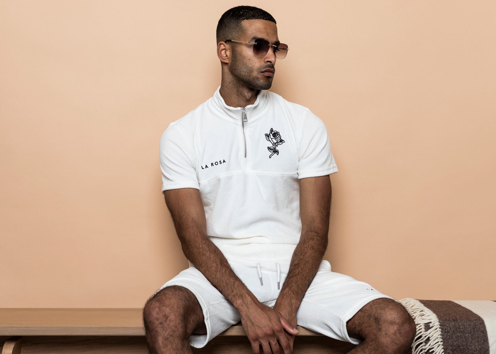 TRACKSUIT 'VELVET BIG ROSE SUMMER SUIT' - HVID
