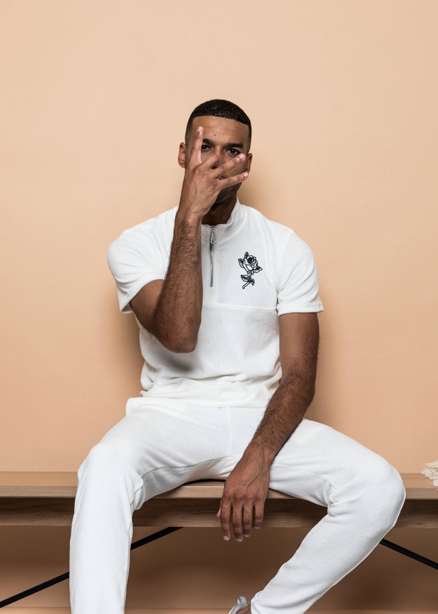 TRACKSUIT 'VELVET BIG ROSE TRACKSUIT' - HVID