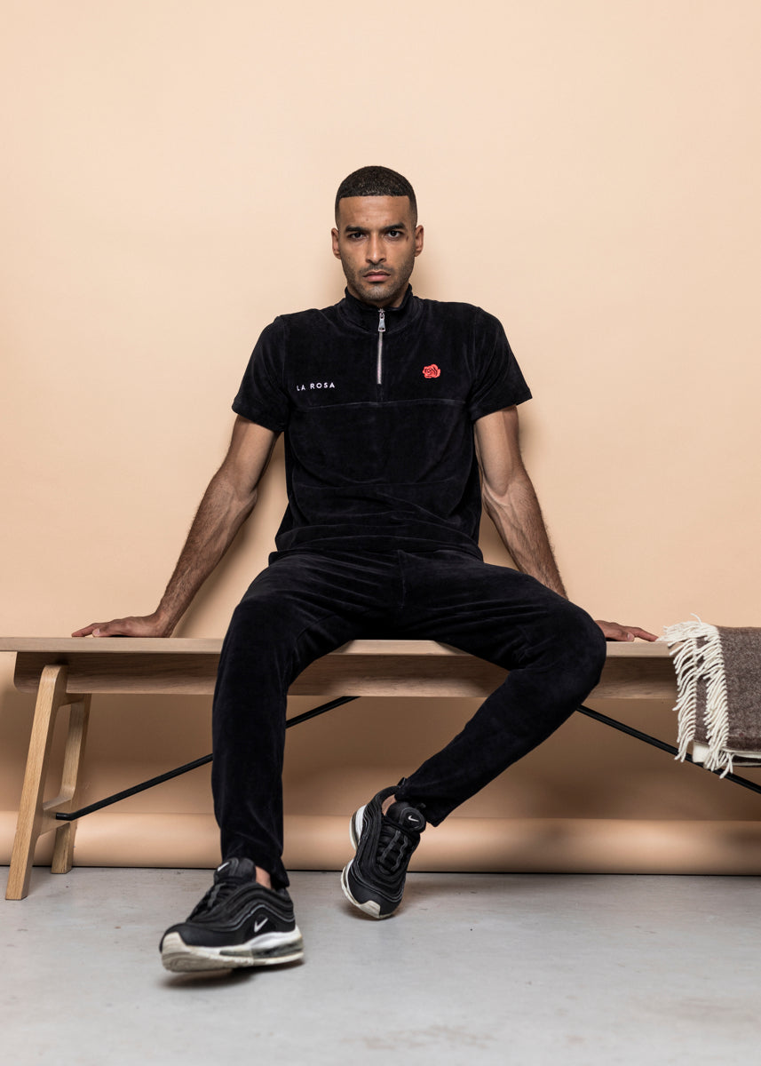 TRACKSUIT 'VELVET RED ROSE TRACKSUIT' - BLACK